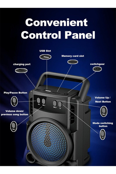 MACON Wireless Bluetooth Speaker, Portable Speaker USB Charger, Bass/FM Radio/TWS 3 Inch, Black