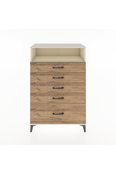 Dienni Hyperion Dolap Tek Raflı 5 Çekmeceli 88x44x134 Aytaşı-Çam