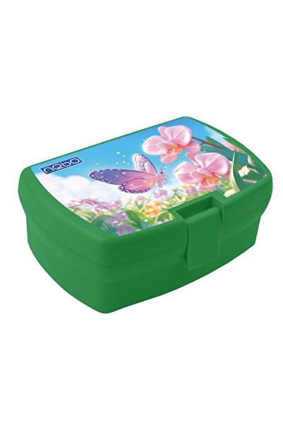 NEBO Sandwich Box Nebo, Plastic with Design, Green, 1L Capacity, 16.5x12x6.5 cm
