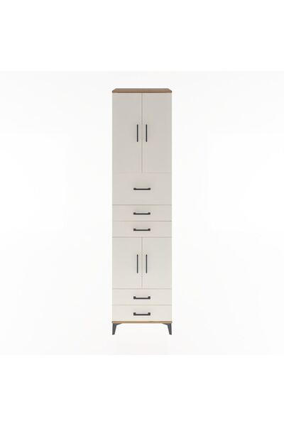 Dienni Hyperion Dolap 4 Raflı 5 Çekmeceli 4 Kapaklı 60x44x243 Çam-Aytaşı