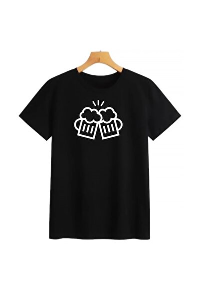 OEM Tricou personalizat pentru bărbați „Bere”, negru, mărimea S