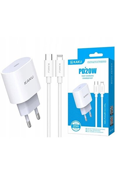 KAKUSİGA Wall Charger 20W with USB-C to Lightning Cable 1m - White
