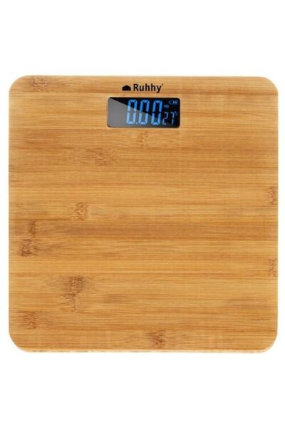 SMARTECH Cântar electronic de baie din bambus, 180 kg, LCD, oprire automată