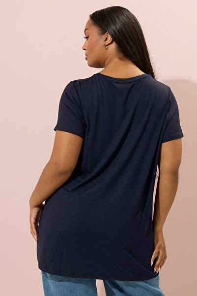 Stil Diva Plus Size Short Sleeve Crew Neck Printed T-Shirt 304174