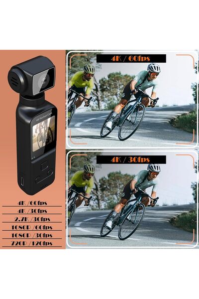 genernic 4K Body Camera with External Microphone, Mini Video & Audio Pocket Cam 270° Rotation Camera for Out