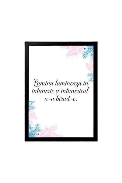 OEM Tablou decorativ cu mesaj motivațional: „Lumina strălucește în întuneric ...