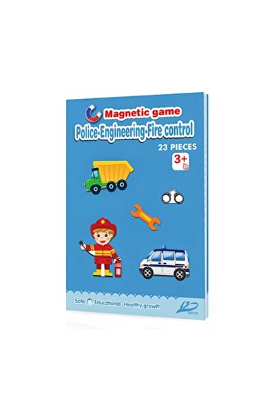 Toy Joc magnetic pentru copii – Pompieri, Poliție, Construcții, Transport și ...