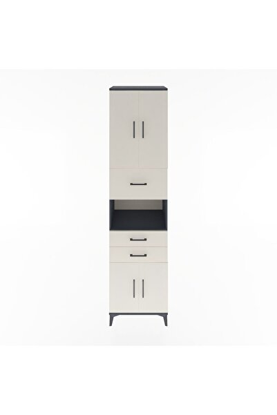 Dienni Hyperion Dolap 3 Raflı 3 Çekmeceli 4 Kapaklı 60x44x243 Antrasit-Aytaşı