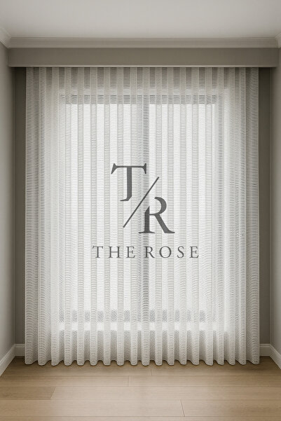 The Rose Lüx Makrame Tül, Sık Pile, Lüx, Modern, Oturma Odası, Kırık Beyaz