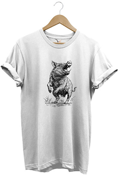 WİDİ Tricou unisex cu imprimeu Avcılık Hunter Domuz Avcılığı, 100% bumbac, regular fit