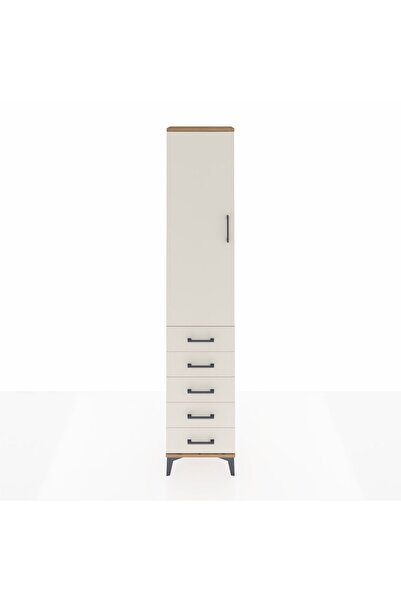 Dienni Arges Dolap 3 Raflı 5 Çekmeceli Tek Kapaklı 44x30x221 Çam-Aytaşı