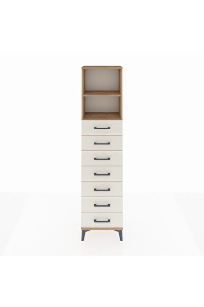 Dienni Arges Dolap 2 Raflı 7 Çekmeceli 44x30x182 Çam-Aytaşı