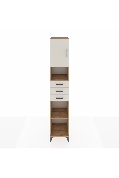 Dienni Hyperion Dolap 4 Raflı 3 Çekmeceli Tek Kapaklı 44x44x243 Çam-Aytaşı