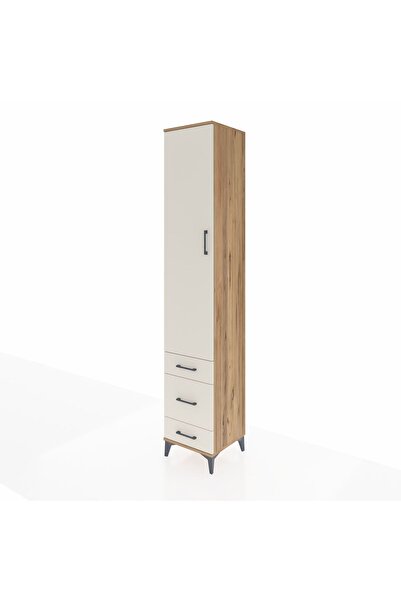 Dienni Hyperion Dolap 5 Raflı 3 Çekmeceli Tek Kapaklı 44x44x243 Çam-Aytaşı