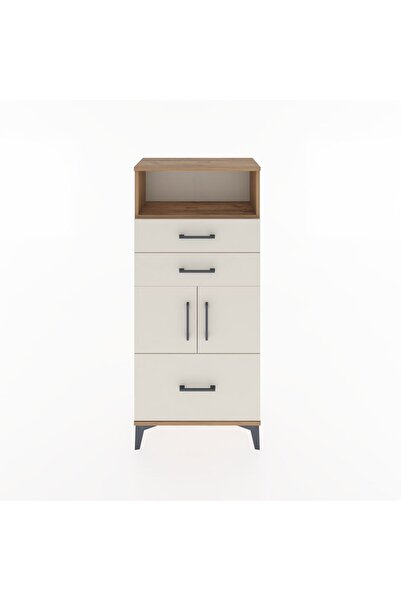 Dienni Hyperion Dolap 2 Raflı 3 Çekmeceli 2 Kapaklı 60x44x134 Çam-Aytaşı