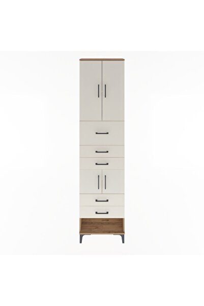 Dienni Arges Dolap 3 Raflı 5 Çekmeceli 4 Kapaklı 60x30x243 Çam-Aytaşı