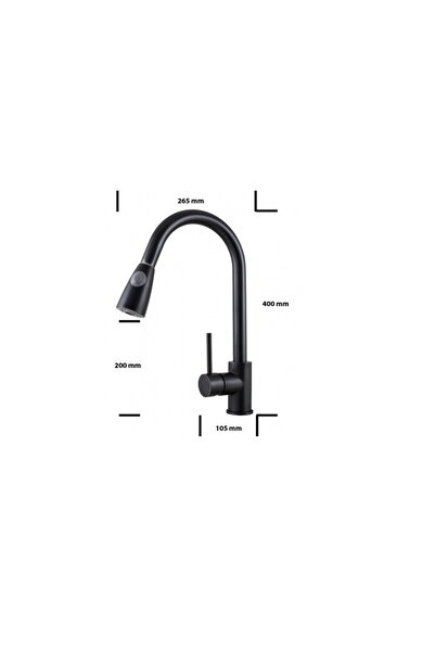 Trendy's Μπαταρία Swan με συρόμενο ντους, νεροχύτη κουζίνας ή τοποθέτηση σε πάγκο