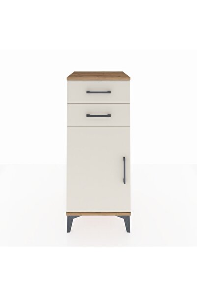 Dienni Hyperion Komodin Tek Raflı 2 Çekmeceli Tek Kapaklı 44x44x106 Çam-Aytaşı