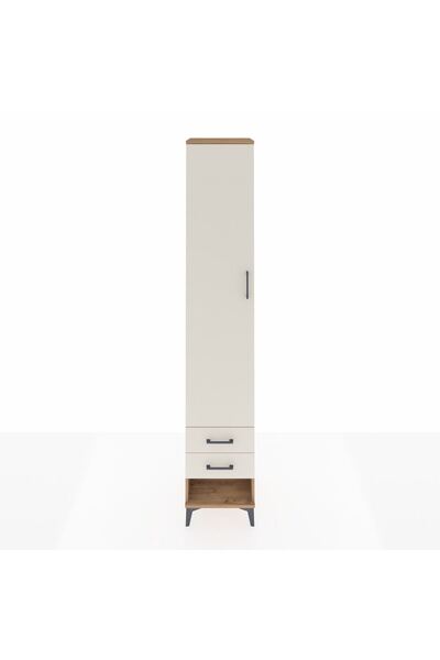 Dienni Hyperion Dolap 3 Raflı 2 Çekmeceli Tek Askılı 44x44x243 Çam-Aytaşı