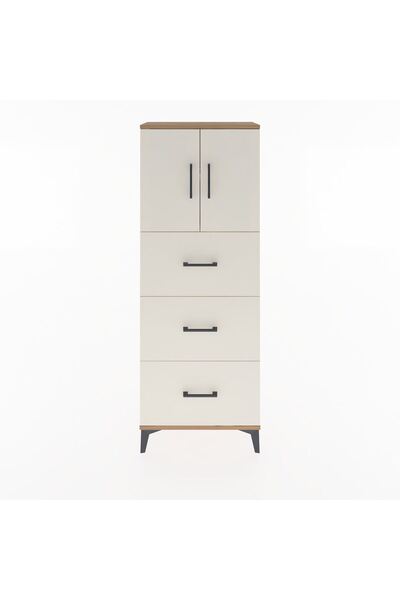 Dienni Arges Dolap 2 Raflı 3 Çekmeceli 2 Kapaklı 60x30x163 Çam-Aytaşı
