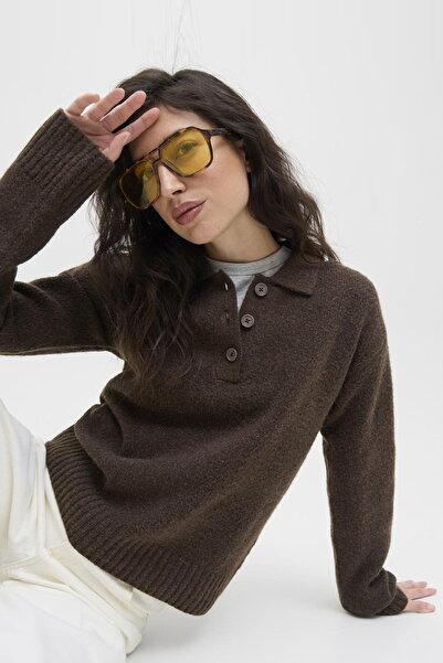 Jack & Jones Kadin Uzun Kollu Polo Triko - Catalina