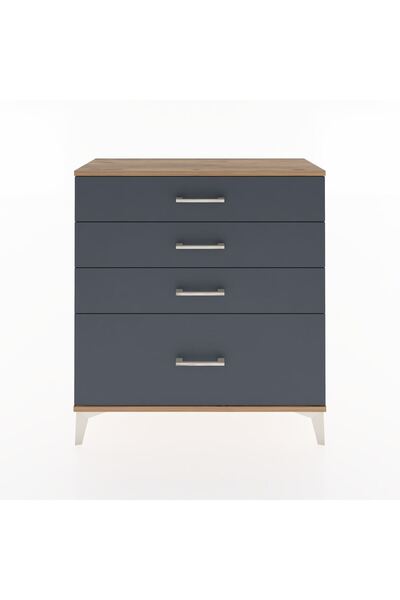 Dienni Arges Şifonyer 4 Çekmeceli 88x30x96 Çam-Antrasit