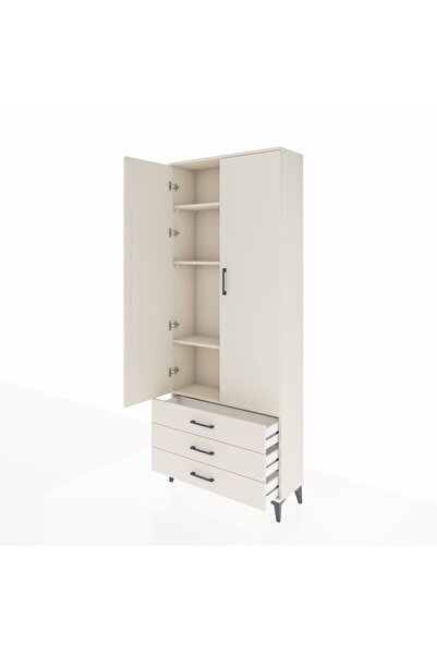 Dienni Arges Dolap 4 Raflı 3 Çekmeceli 2 Kapaklı 88x30x221 Aytaşı-Aytaşı