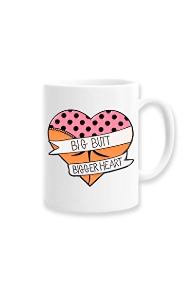 OEM Cană personalizată „Big Butt Bigger Heart”, 330ml, Betaprint, albă, ceramică