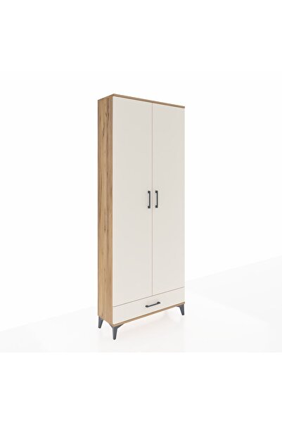 Dienni Arges Dolap 3 Raflı Tek Çekmeceli Tek Askılı 88x30x221 Çam-Aytaşı