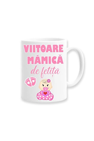 OEM Cană personalizată pentru viitoarea mămică cu mesajul „Așteaptă o fetiță”...