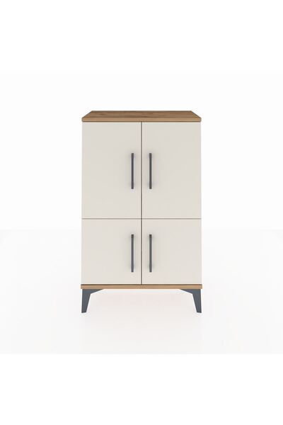 Dienni Arges Komodin 2 Raflı 4 Kapaklı 60x30x96 Çam-Aytaşı