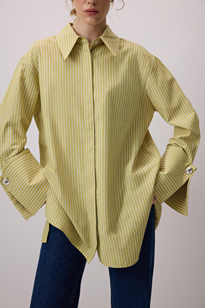 Touché Privé GENİŞ MANŞETLİ ÇİZGİLİ GÖMLEK