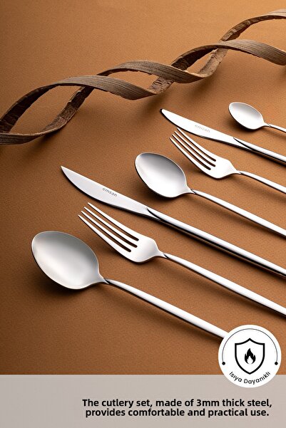 Emsan Alya 84 Piece Cutlery Set for 12 Persons with Luxury Box