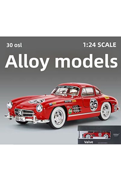 scntoys سيارة مرسيدس-بنز 300 إس إل حمراء موديل 1954 سيارة كلاسيكية بمقياس 1/2...