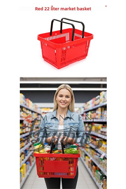 Manken İstanbul 22 Liter Grocery Basket with 5 Handles - Shopping Basket