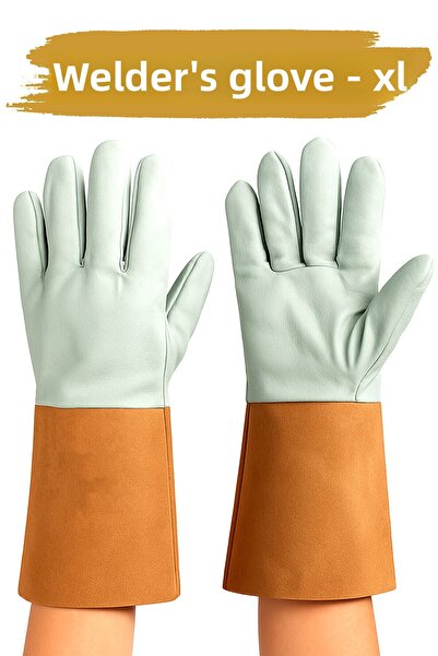 NZB قفازات اللحام الجلدية المقاومة للحرارة والمقاومة للحريق، قفازات العمل الو...
