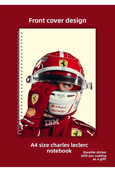 merccuri crafts Charles Leclerc A4 Spiral School Notebook 50 Sheets - Lined Pvc Coating Waterproof