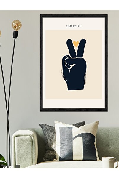 CeSht Peace Card, cardul Libertății Pictură într-o singură bucată cu rama din lemn negru