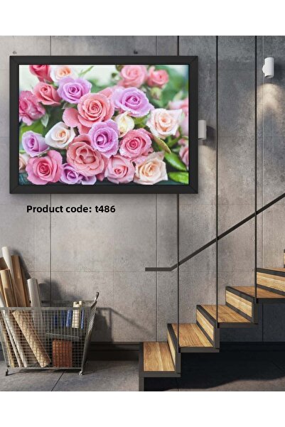 Dialands Mozaik Colorful Roses 50X33Cm Dialands Diamond Mosaic Painting
