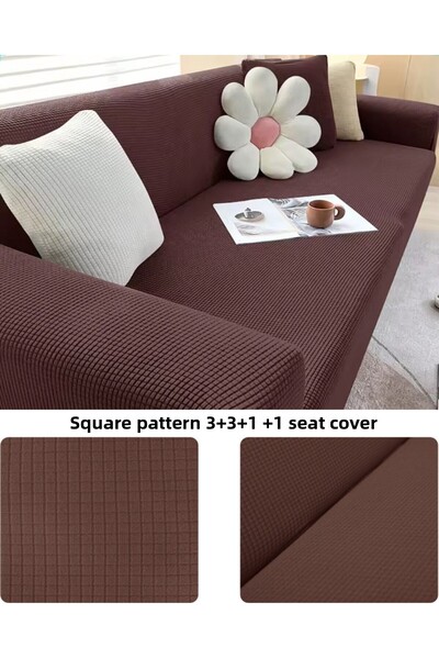 StarMall Ελαστικό κάλυμμα καναπέ με τετράγωνο σχέδιο που πλένεται Ελαστικό μο...