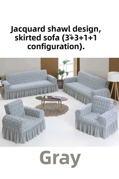 StarMall Model șal jacquard Fotoliu, Canapea, Husă pentru canapea extensibilă...