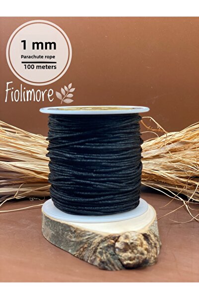 Fiolimore Snur pentru parașuta 1 mm Negru 1. Calitate (1 bobină 100 metri) Sn...