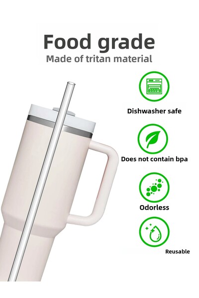 Stanley Quencher 1.18 and 0.88 Compatible 6-Piece Thermos Straw Set – with Cleaning Brush Gift - Thermos Straw Stnl