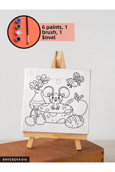 CeSht Canvas Painting Set with Easel Includes Easel, Brush, Paint