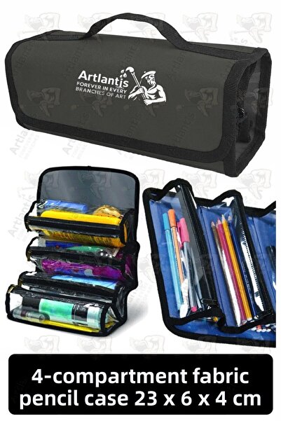 Artlantis 4-Compartment Pencil Bag 1 Piece Four-Section Pencil Holder Artisti...