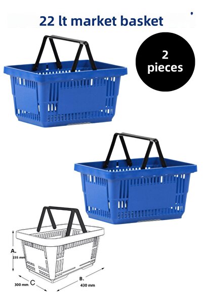 Manken İstanbul 22 Litri 2 Culori 2 Piese Cos de Marcat, Cos de Cumparaturi, Cos de Marcat cu Maner