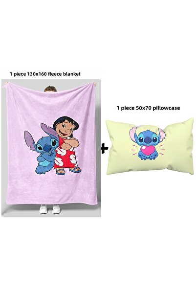 GC GÖKHAN CLUB Stich Themed Fleece Blanket Pillowcase