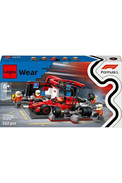 LEGO ® City F1 Pit Stop & Pit Crew with Ferrari Car 60443 Building Set for 6+ Year Old Kids (322 P)