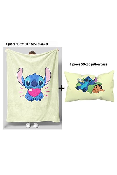 GC GÖKHAN CLUB Stich Themed Fleece Blanket Pillowcase