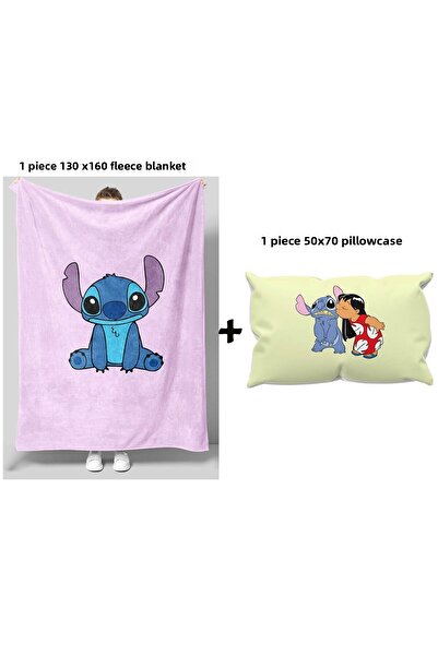 GC GÖKHAN CLUB Stich Themed Fleece Blanket Pillowcase